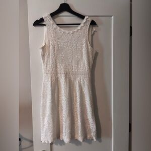 Chic Ivory Lace Mini Dress